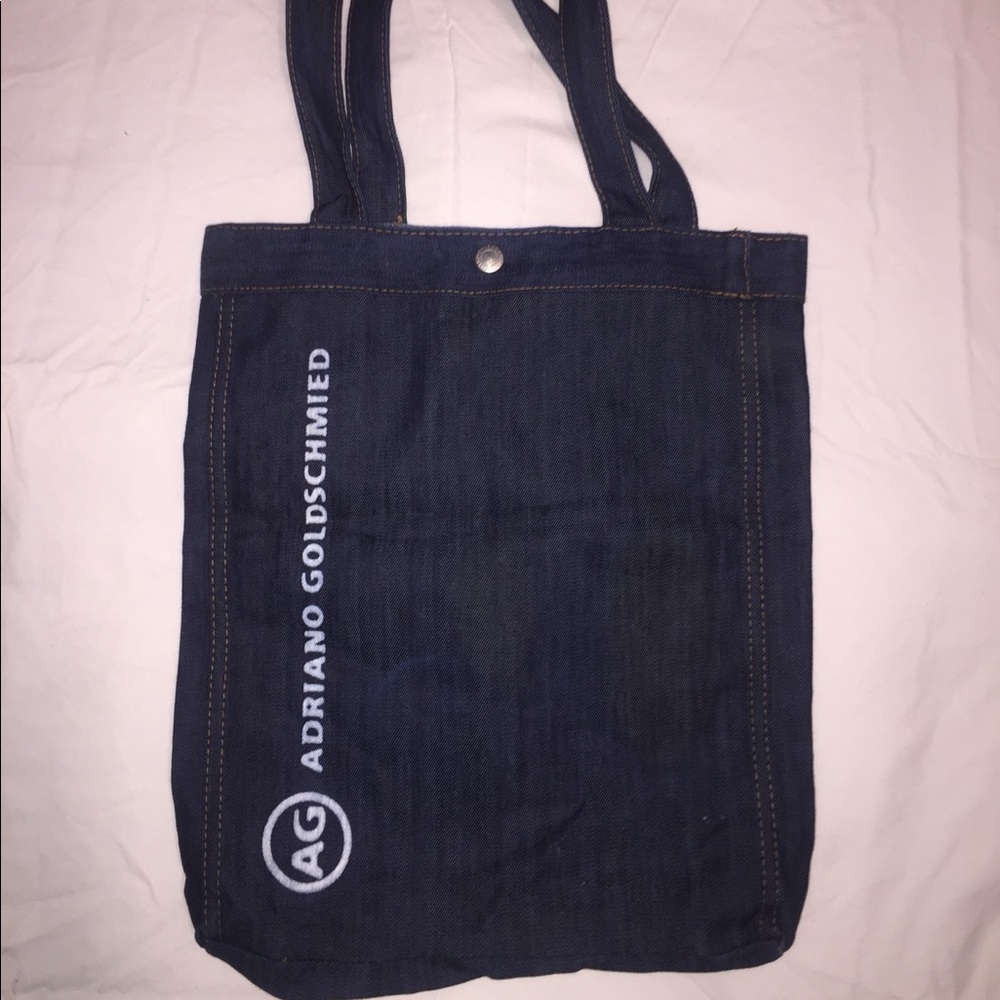 Denim logo tote